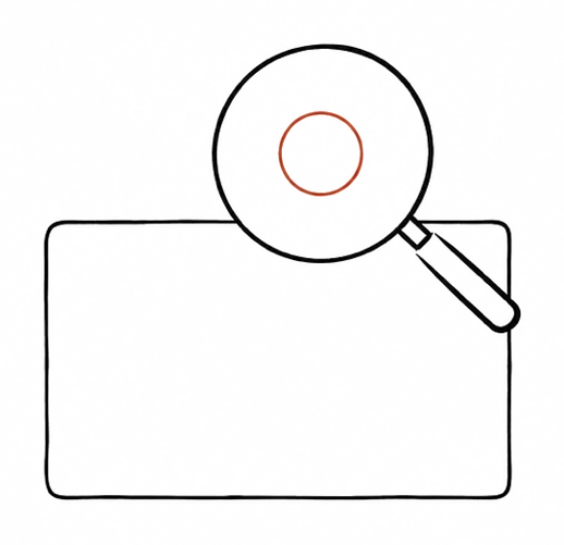 カードに拡大鏡をかざす